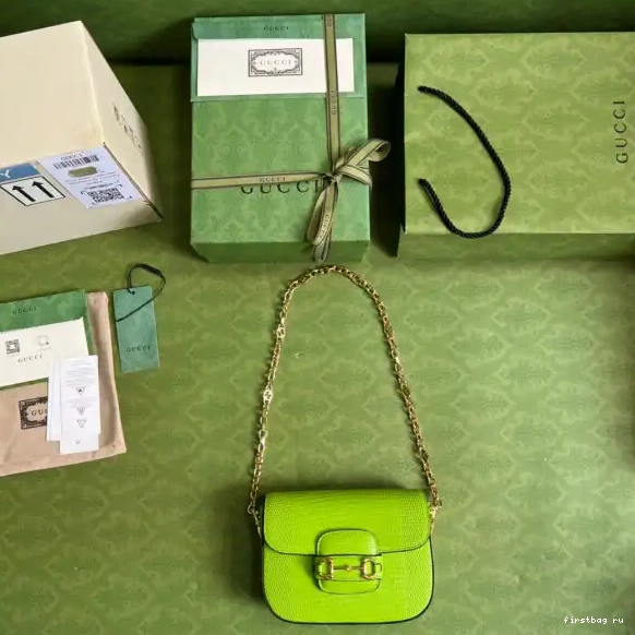 First bag ru lizard Gucci Horsebit bag 1955 mini 0623